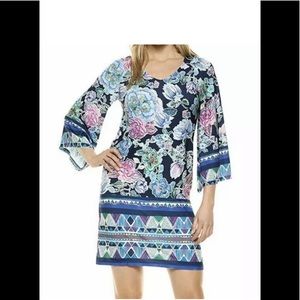 Tribal Women's bell sleeves V neck dress